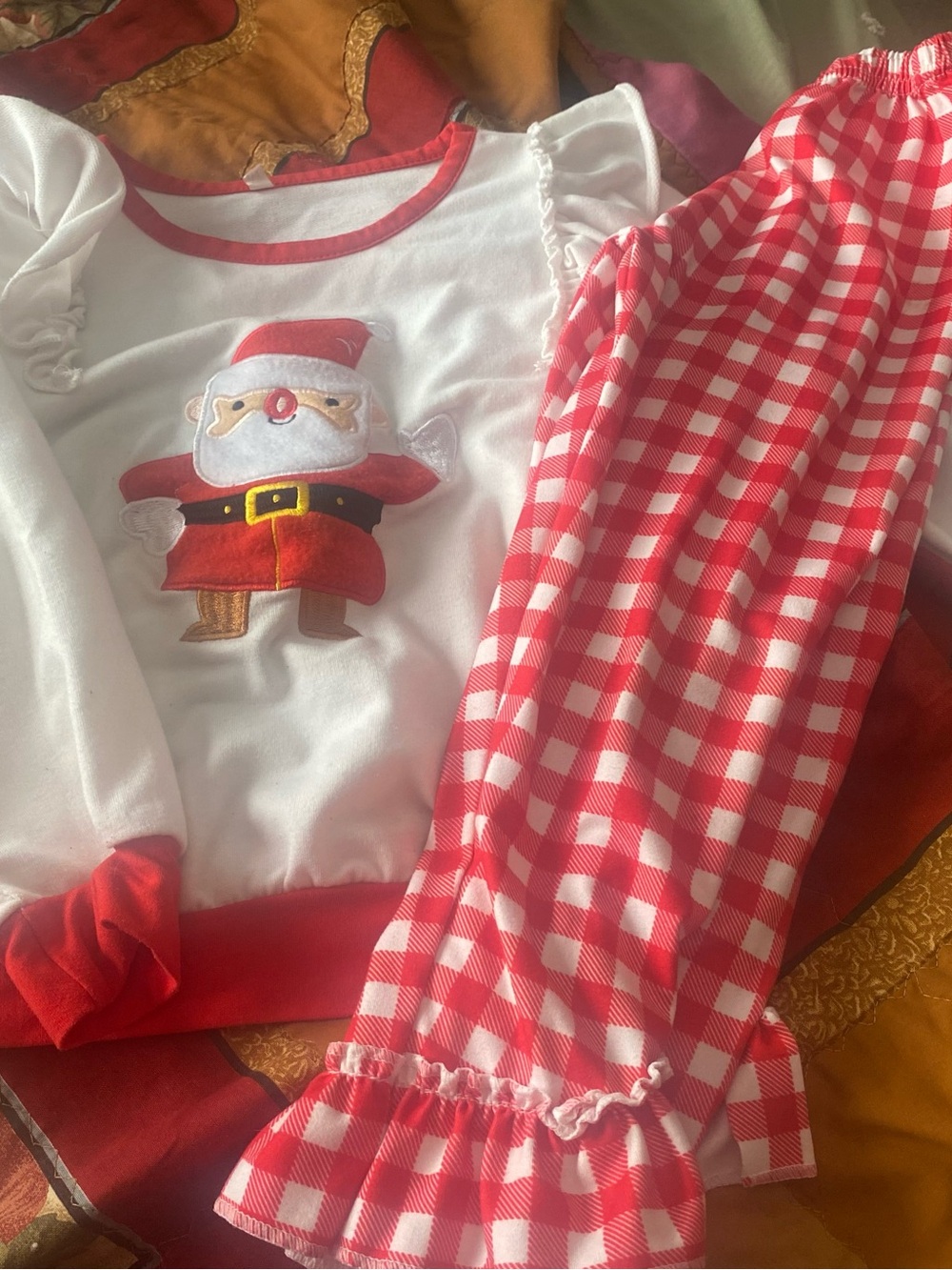 Girls White & Red Santa Set - Festive Holiday